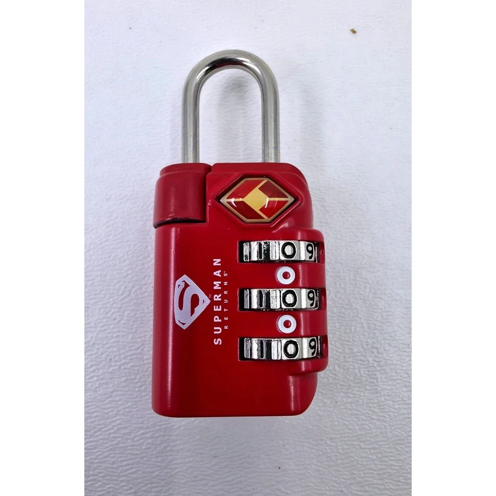 Soren Superman Returns TSA 3-Dial Combination Luggage Lock Red 78013 Travel X2